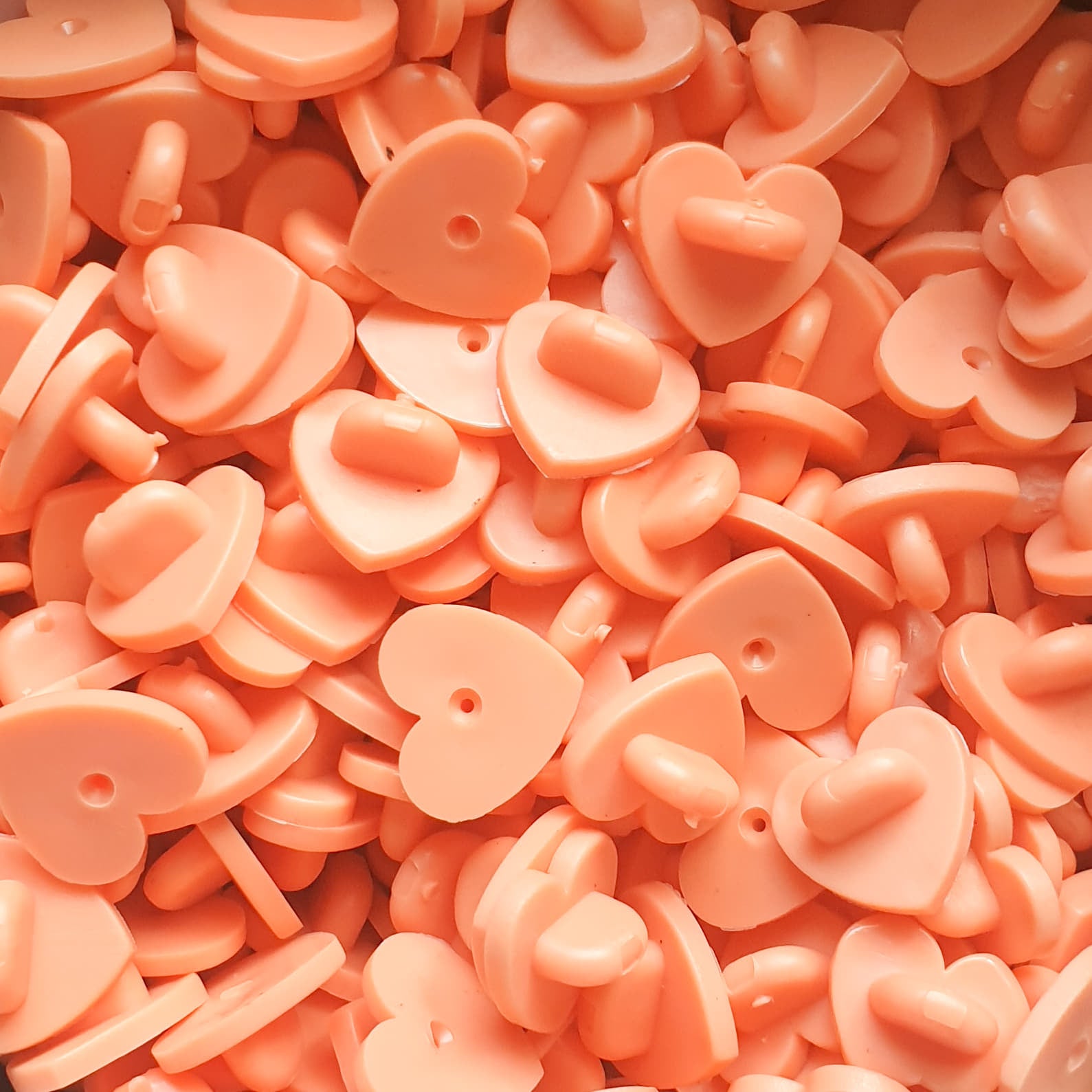 Orange Heart Shape Rubber Pin Backs 4pc. – Precious Bbyz
